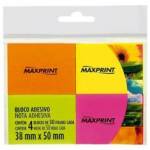 Bloco Adesivo Neon 4 Blocos Cores Dvs 38x50mm Maxprint