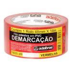 Fita Adesiva Demarcação PVC Silver Tape 48x14 Vermelha Adelbras