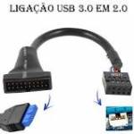 Cabo Adaptador Conversor USB 2.0 Placa Mae USB 3.0 p/Funcionamento USB 2.0 Externo Gabinete Placa Mae