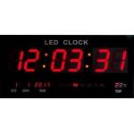 Relogio Digital Grande Data e Temperatuca Vermelho Bivolt