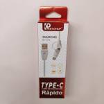 Cabo USB 8V + Adap. Tipo C 1.0mt p/ Celulares e Outros Branco KT-111T PretCh