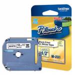 Fita para Rotulador PT-95,70,80,85,55, 65 M231 12mm Pto/Bco Brother