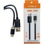 Cabo USB Tipo C Type C com 1.2mt até 4.0 Rápido Turbo cb103 Preto AGold