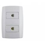 Tomada de Embutir 4x2, Completa com Espelho e Duas Tomdas Fêmea RJ45 Categoria 5e