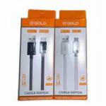 Cabo USB Tipo C Type C com 1.0mt até 5.0A Rápido Turbo cb123 Branco AGold