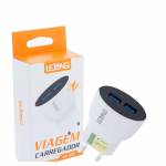 Carregador Plug c/2 USB Rápido 5.1A  Portatil de Parede 2 Pinos Celular e Outros Le519