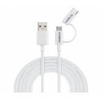 Cabo USB - Micro USB + USB-C 1,2m PVC Branco EUABC 12PB Intelbras
