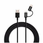 Cabo USB - Micro USB + USB-C 1,2m PVC Preto EUABC 12PP Intelbras