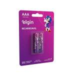 Pilha Recarregável Tipo AAA  3A c/2 uds, 900mAh Elgin