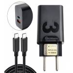 CARREGADOR TURBO USB-A E USB-C 30W PRETO PIX/5+/KOKAY