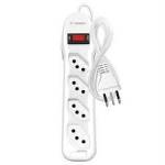 Filtro de Linha 4 Tomadas Cabo 1 metro 2p+T Branco Pratk