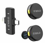 Microfone Botal Sem fio com cancelamento de Ruído IPHONE e TIPO C mcf-38D aGOLD