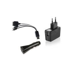 Fonte Carregador Universal Kit Ac/USB + 4 Conectores Iphone e Outros mLtCB067