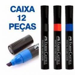 Pincel Marcador p/Quadro Bco Azul c/12 ud Faber-Castell