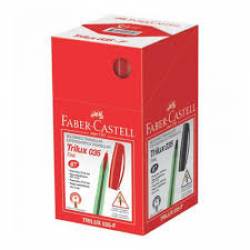 Caneta Esfefografica Fina Trilux 032 Vermelha cx c/50 Faber-Castell