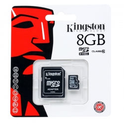 Memoria Cartão 8gb p/Camera SD Micro + Adap Kingston