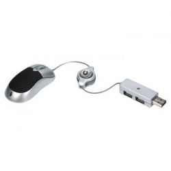 Mouse Usb Optico Mini  c/ Hub 