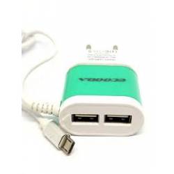 Carregador USB Plug Portatil de Parede 2 Pinos Celular e Outros Branco Car-5016 VerdeInova