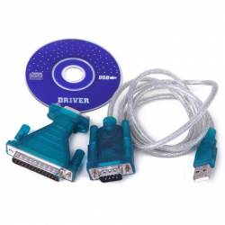 Cabo Conversor USB/Serial 1.8mt c/Adapitador DB25 GVCBC012