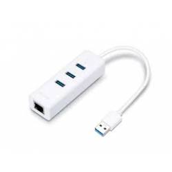 Adaptador Conversor USB 3.0 p/Rede 10/100/1000 mbts Gigabit com 3 USB 3.0 Tp-link