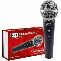 Microfone Dinamico com Fio M-58 Profissional - Cabo 3 Metros O.D.5.0 MM
