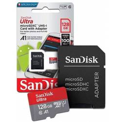 CARTAO MICROSD SANDISK 128GB C/ADAPTADOR