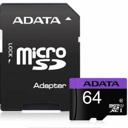 MICROSD ADATA 64GB CLASS10 COM ADAPTADOR