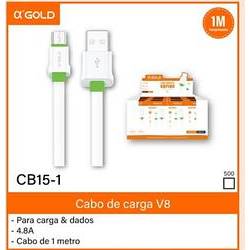 Cabo USB V8 com 1mt 4.8A Rápido CB151 AGold