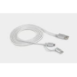 Cabo USB - Micro USB + USB-C 1,5m PVC Branco EUABC 15NB Intelbras