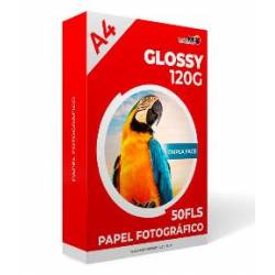 Papel Foto Glossy  120G/M² A4 - 20 Folhas