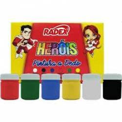 Pintura a Dedo Heróis c/6 Cores Radex