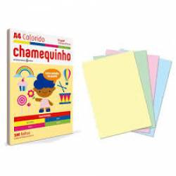 Papel A4 75g c/100fls Sortidas Amarelo, Roseo, Azul e Verde Chamequinho