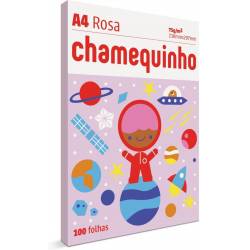 Papel A4 75g c/100fls Rosa Chamequinho