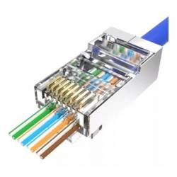 Conector RJ45M Cat6 e Cat5 Vazado Blindado 8P8C Oem