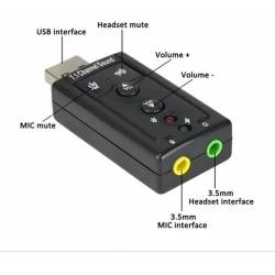Placa de Som USB 2.0 Cnhannel Sound 7.1 Cov020 Dani