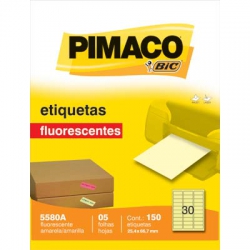 Etiqueta 3car P5580A25,4x66,7 Amarela Pimaco