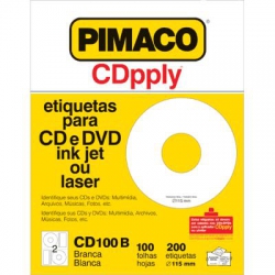 Etiqueta p/ DVD/CD CD100B 216x279 Branco Pimaco