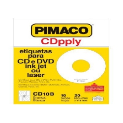 Etiqueta p/ DVD/CDCD10B Branca Pimaco