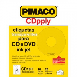 Etiqueta p/ DVD/CDCD10T Transparente Pimaco