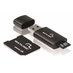 Pen-Drive 16gb USB 3 Em 1 Cartão SD Micro SD Classe 10 e Pen-drive mLtMC112 Multilaser