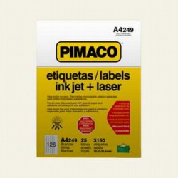 Etiqueta A4 A4249 15,0x26,0mm c/25fls Laser Bca Pimaco