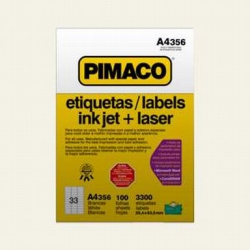 Etiqueta A4 A4356 25,4x63,5mm Bca Pimaco