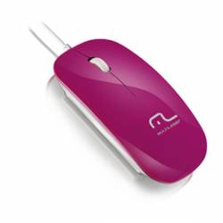 Mouse Usb Optico Slim Pink USB mLtMO167 Multilaser